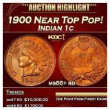 1900 Indian Cent Near Top Pop! 1c ms66+ rd SEGS