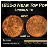 1935-d Lincoln Cent Near Top Pop 1c ms67 rd SEGS