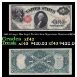 1917 $1 Large Size Legal Tender Note Grades xf Sig
