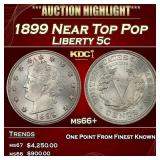 1899 Liberty Nickel Near Top Pop 5c ms66+ SEGS