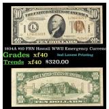 1934A $10 FRN Hawaii WWII Emergency Currency Grade