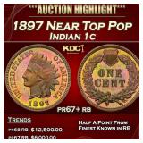 1897 Proof Indian Cent Near Top Pop 1c pr67+ rb SE