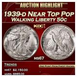 1939-d Walking Liberty Half Dollar Near Top Pop 50