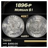 1896-p Morgan Dollar $1 Grades ms65+