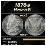 1878-s Morgan Dollar $1 Grades ms63+