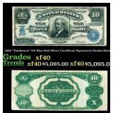 1908 $10 Blue Seal Silver Certificate "Tombstone"