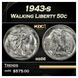 1943-s Walking Liberty Half Dollar 50c Grades ms66
