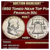 1950 Proof Franklin Half Dollar Toned Near Top Pop