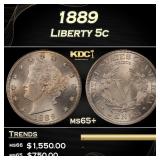 1889 Liberty Nickel 5c ms65+ SEGS