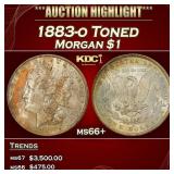 1883-o Morgan Dollar Toned $1 ms66+ SEGS