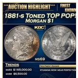 1881-s Morgan Dollar Toned TOP POP! $1 ms69 SEGS