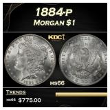 1884-p Morgan Dollar $1 Grades ms66
