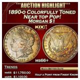 1890-o Morgan Dollar Colorfully Toned Near top Pop
