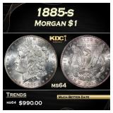 1885-s Morgan Dollar $1 Grades ms64
