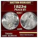 1923-s Peace Dollar $1 ms65 SEGS