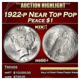 1922-p Peace Dollar Near Top Pop $1 ms66+ SEGS
