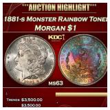 PCGS 1881-s Morgan Dollar Monster Rainbow Toned $1