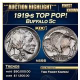 1919-s Buffalo Nickel TOP POP! 5c ms66 SEGS