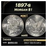 1897-s Morgan Dollar $1 Grades ms65