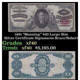 1891 $20 Large Silze Silver Certificate "Manning"