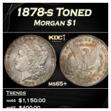 1878-s Morgan Dollar Toned $1 ms65+ SEGS