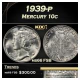 1939-p Mercury Dime 10c ms66 FSB SEGS
