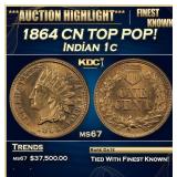 1864 CN Indian Cent TOP POP! 1c ms67 SEGS