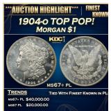 1904-o Morgan Dollar TOP POP! $1 ms67+ pl SEGS