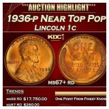 1936-p Lincoln Cent Near Top Pop 1c ms67+ rd SEGS