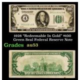 1928 $100 Green Seal Federal Reserve Note "Redeema