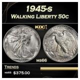 1945-s Walking Liberty Half Dollar 50c Grades ms66