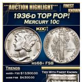 1936-d Mercury Dime TOP POP! 10c ms68+ FSB SEGS
