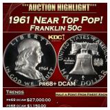 1961 Proof Franklin Half Dollar Near Top Pop! 50c