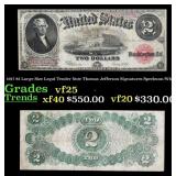 1917 $2 Large Size Legal Tender Note Thomas Jeffer