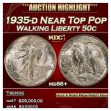 1935-d Walking Liberty Half Dollar Near Top Pop 50