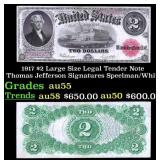 1917 $2 Large Size Legal Tender Note Thomas Jeffer