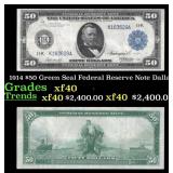1914 $50 Green Seal Federal Reserve Note Grades xf