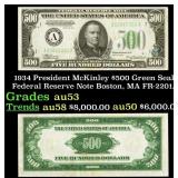 1934 $500 Green Seal Federal Reserve Note Presiden