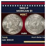 1902-p Morgan Dollar $1 Grades ms64