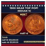 1900 Indian Cent Near Top Pop! 1c ms67 rd SEGS