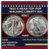 1942-s Walking Liberty Half Dollar Near Top Pop 50