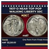 1937-d Walking Liberty Half Dollar Near Top Pop 50