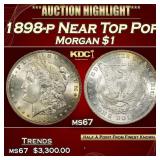 1898-p Morgan Dollar Near Top Pop $1 ms67 SEGS