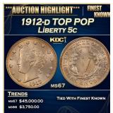1912-d Liberty Nickel TOP POP 5c ms67 SEGS