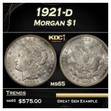 1921-d Morgan Dollar $1 Grades ms65