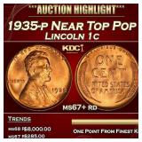 1935-p Lincoln Cent Near Top Pop 1c ms67+ rd SEGS