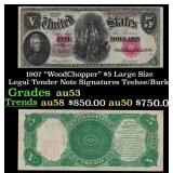 1907 $5 Large Size Legal Tender Note "WoodChopper"