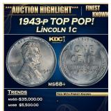 1943-p Lincoln Cent TOP POP! 1c ms68+ SEGS