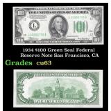 1934 $100 Green Seal Federal Reserve Note San Fran