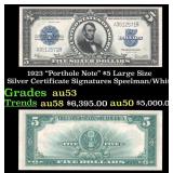 1923 $5 Large Size Silver Certificate "Porthole No